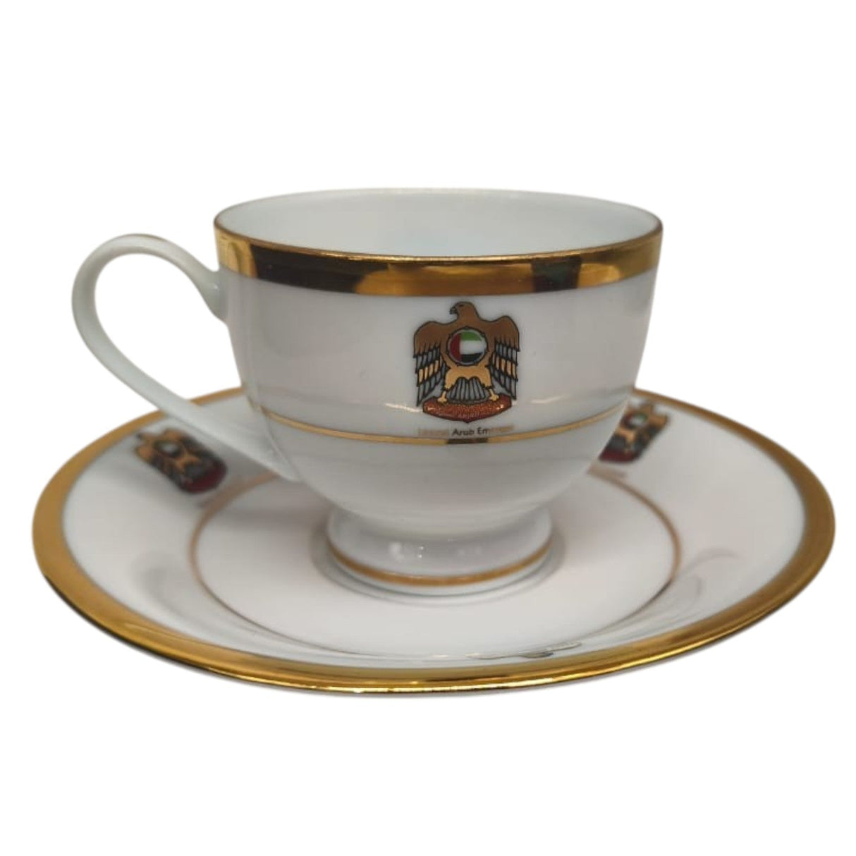 Yamasen Ceramic Cup and Saucer 12Pcs UAE Logo 6 Cups With 6 Saucers - 180ML - White&Gold - Al Kabayel Discount CentreYamasen Ceramic Cup and Saucer 12Pcs UAE Logo 6 Cups With 6 Saucers - 180ML - White&GoldTea CupsYAMASENAl Kabayel Discount Centre