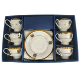 Yamasen Ceramic Cup and Saucer 12Pcs UAE Logo 6 Cups With 6 Saucers - 180ML - White&Gold - Al Kabayel Discount CentreYamasen Ceramic Cup and Saucer 12Pcs UAE Logo 6 Cups With 6 Saucers - 180ML - White&GoldTea CupsYAMASENAl Kabayel Discount Centre