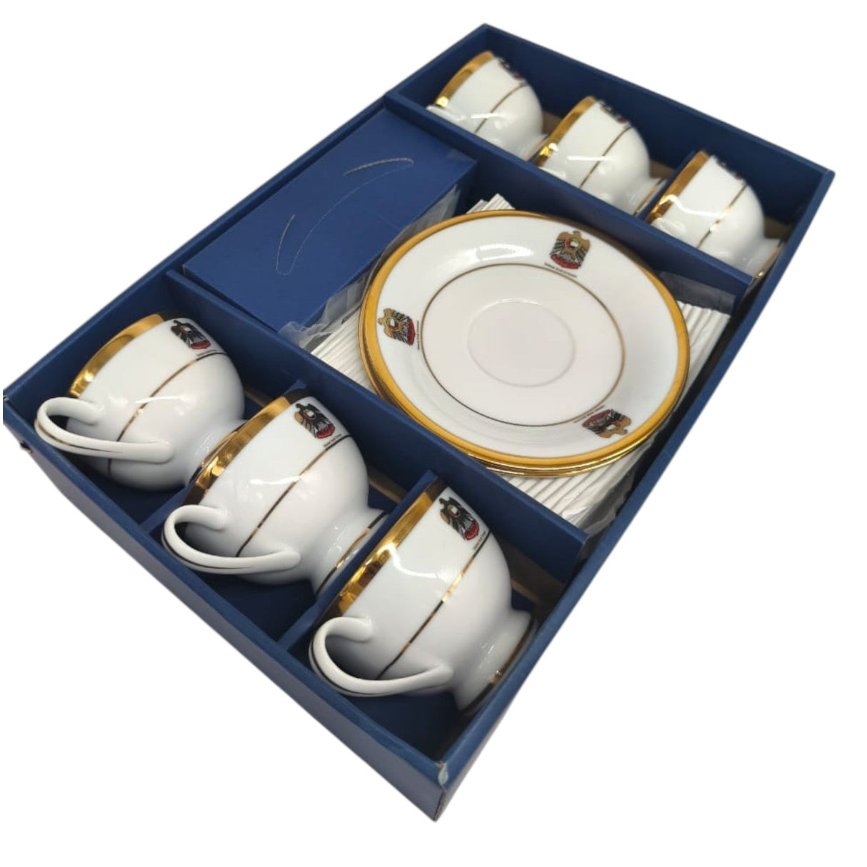 Yamasen Ceramic Cup and Saucer 12Pcs UAE Logo 6 Cups With 6 Saucers - 180ML - White&Gold - Al Kabayel Discount CentreYamasen Ceramic Cup and Saucer 12Pcs UAE Logo 6 Cups With 6 Saucers - 180ML - White&GoldTea CupsYAMASENAl Kabayel Discount Centre
