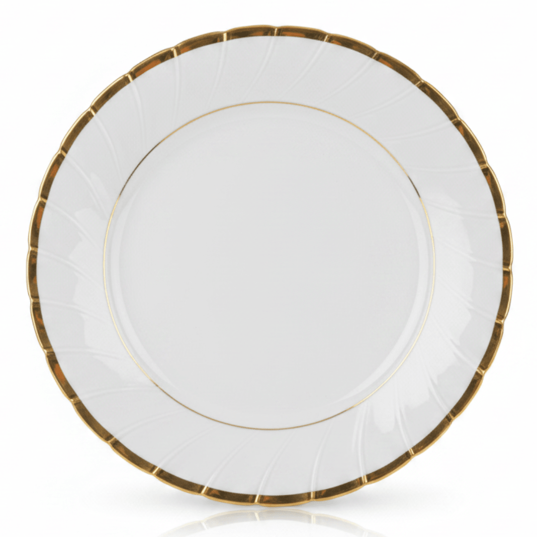 Yamatsu White Porcelain Meat Plate with Gold Rim — 9 Inch | Premium Dining Servingware - Al Kabayel Discount CentreYamatsu White Porcelain Meat Plate with Gold Rim — 9 Inch | Premium Dining ServingwarePlatesYAMATSUAl Kabayel Discount Centre