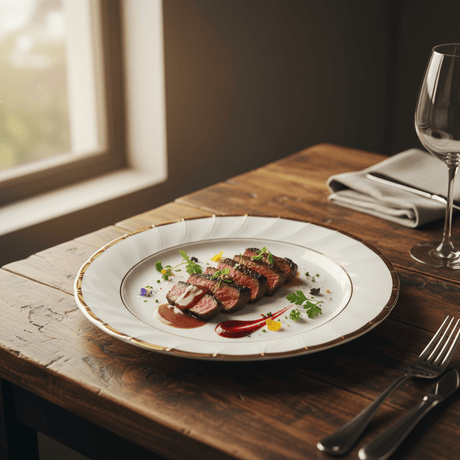 Yamatsu White Porcelain Meat Plate with Golden Rim — 7.5 Inch | Premium Dining Serveware - Al Kabayel Discount CentreYamatsu White Porcelain Meat Plate with Golden Rim — 7.5 Inch | Premium Dining ServewarePlatesYAMATSUAl Kabayel Discount Centre