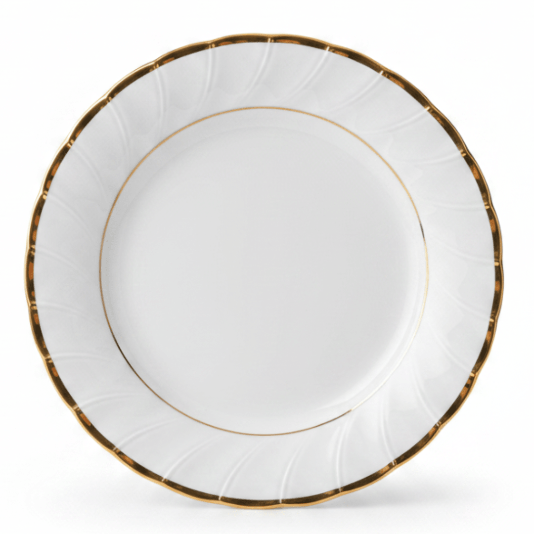 Yamatsu White Porcelain Meat Plate with Golden Rim — 7.5 Inch | Premium Dining Serveware - Al Kabayel Discount CentreYamatsu White Porcelain Meat Plate with Golden Rim — 7.5 Inch | Premium Dining ServewarePlatesYAMATSUAl Kabayel Discount Centre