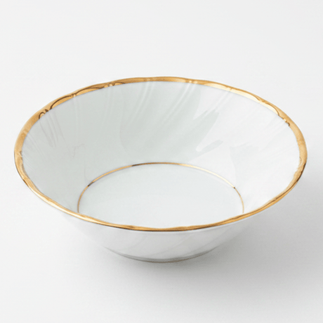Yamatsu White Porcelain Shell Bowl with Golden Rim — 5 Inch | Premium Serving Bowl - Al Kabayel Discount CentreYamatsu White Porcelain Shell Bowl with Golden Rim — 5 Inch | Premium Serving BowlBowlsYAMATSUAl Kabayel Discount Centre