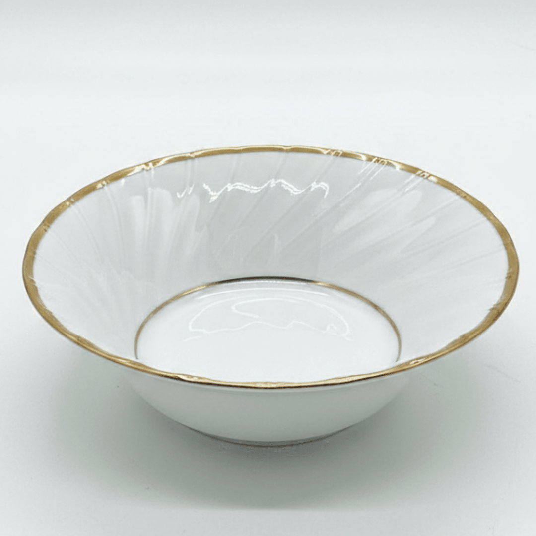 Yamatsu White Porcelain Shell Bowl with Golden Rim — 8 Inch | Premium Serving Bowl for Dining & Gifting - Al Kabayel Discount CentreYamatsu White Porcelain Shell Bowl with Golden Rim — 8 Inch | Premium Serving Bowl for Dining & GiftingBowlsYAMATSUAl Kabayel Discount Centre