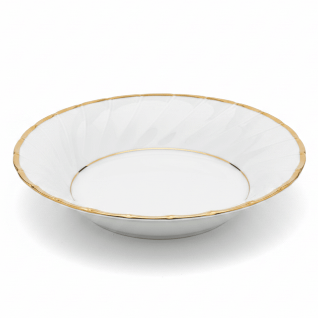 Yamatsu White Porcelain Soup Bowl with Gold Rim — 7.5 Inch | Premium Dining Serveware - Al Kabayel Discount CentreYamatsu White Porcelain Soup Bowl with Gold Rim — 7.5 Inch | Premium Dining ServewareBowlsYAMATSUAl Kabayel Discount Centre