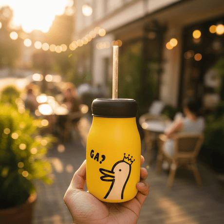 Yellow Ceramic Jar with Silicone Lid & Glass Straw – 400ml - Al Kabayel Discount CentreYellow Ceramic Jar with Silicone Lid & Glass Straw – 400mlMugsAKDCAl Kabayel Discount Centre