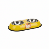 Yellow Double Stainless Steel Pet Feeding Bowl Set - 35×20cm - Al Kabayel Discount CentreYellow Double Stainless Steel Pet Feeding Bowl Set - 35×20cmPet SuppliesAKDCAl Kabayel Discount Centre