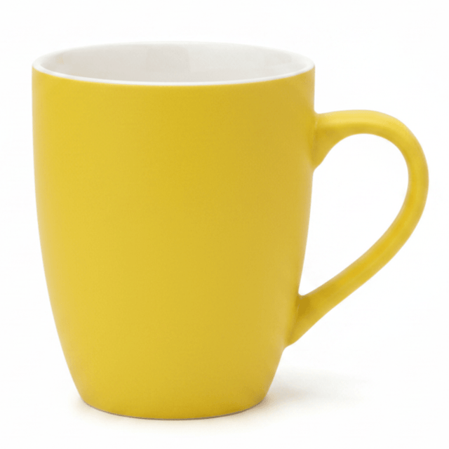Yellow & White Ceramic Coffee Mug — 400ml | Matte Finish | Everyday Luxury - Al Kabayel Discount CentreYellow & White Ceramic Coffee Mug — 400ml | Matte Finish | Everyday LuxuryMugsAKDCAl Kabayel Discount Centre