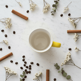 Yellow & White Ceramic Coffee Mug — 400ml | Matte Finish | Everyday Luxury - Al Kabayel Discount CentreYellow & White Ceramic Coffee Mug — 400ml | Matte Finish | Everyday LuxuryMugsAKDCAl Kabayel Discount Centre