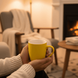 Yellow & White Ceramic Coffee Mug — 400ml | Matte Finish | Everyday Luxury - Al Kabayel Discount CentreYellow & White Ceramic Coffee Mug — 400ml | Matte Finish | Everyday LuxuryMugsAKDCAl Kabayel Discount Centre