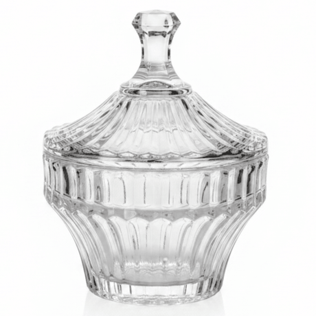 Yesink Decorative Diamond - Cut Glass Candy Jar with Lid – Elegant Storage for Sweets & Treats (10×10 cm) - Al Kabayel Discount CentreYesink Decorative Diamond - Cut Glass Candy Jar with Lid – Elegant Storage for Sweets & Treats (10×10 cm)Jars & Food SaversYESINKAl Kabayel Discount Centre