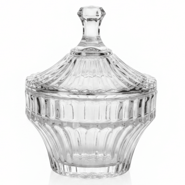 Yesink Decorative Diamond - Cut Glass Candy Jar with Lid – Elegant Storage for Sweets & Treats (10×10 cm) - Al Kabayel Discount CentreYesink Decorative Diamond - Cut Glass Candy Jar with Lid – Elegant Storage for Sweets & Treats (10×10 cm)Jars & Food SaversYESINKAl Kabayel Discount Centre