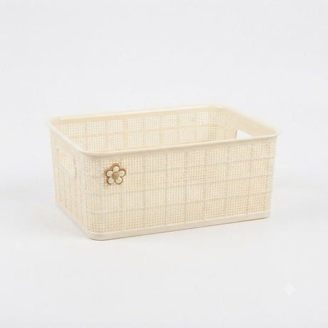 Yidele Plastic Storage Basket – 27×21 cm - Orange / Cream - Al Kabayel Discount CentreYidele Plastic Storage Basket – 27×21 cm - Orange / CreamOrganizers & AccessoriesYIDELEAl Kabayel Discount Centre
