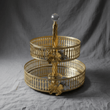 Yilsa Round 2 - Tier Glass Fruit Stand with Gold Metal Frame – Stylish Dessert & Fruit Serving Tray for Home Décor – 20 × 25 × 30 cm - Al Kabayel Discount CentreYilsa Round 2 - Tier Glass Fruit Stand with Gold Metal Frame – Stylish Dessert & Fruit Serving Tray for Home Décor – 20 × 25 × 30 cmServing TraysYILSAAl Kabayel Discount Centre