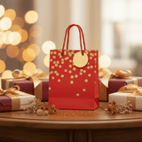 Yina Red & Gold Polka Dot Paper Gift Bag with Twisted Rope Handles & Tag | 23×18cm | - Al Kabayel Discount CentreYina Red & Gold Polka Dot Paper Gift Bag with Twisted Rope Handles & Tag | 23×18cm |Packing & Wrapping SuppliesYINAAl Kabayel Discount Centre