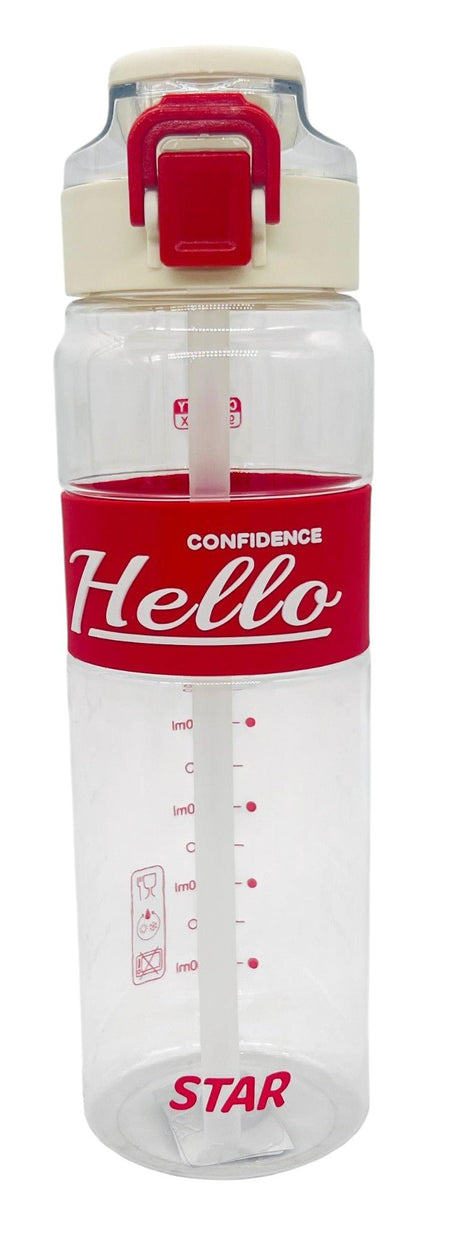 Yitong Transparent Plastic Water Bottle 900ml, Red - White - Al Kabayel Discount CentreYitong Transparent Plastic Water Bottle 900ml, Red - WhiteWater BottlesYITONGAl Kabayel Discount Centre