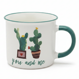You & Me Cactus Ceramic Mug — 300ml - White & Teal - Al Kabayel Discount CentreYou & Me Cactus Ceramic Mug — 300ml - White & TealMugsAKDCAl Kabayel Discount Centre