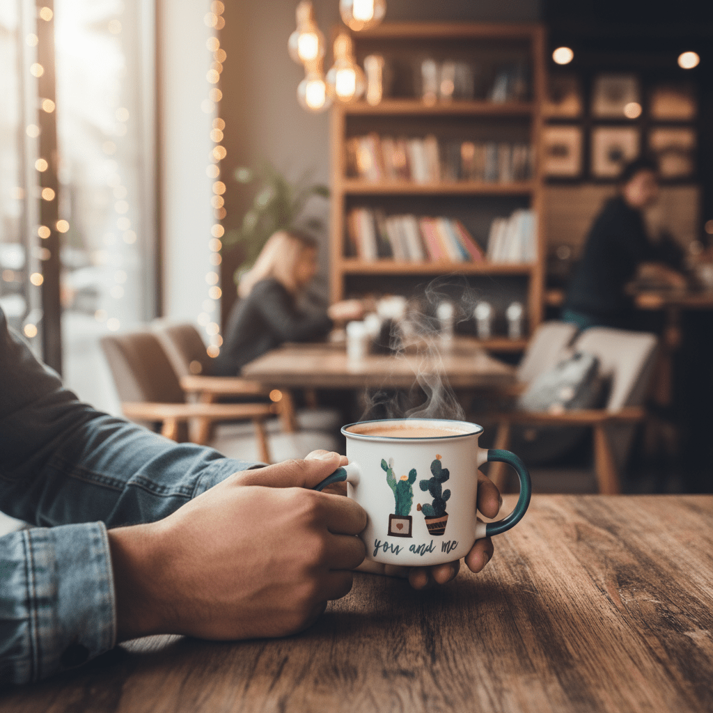 You & Me Cactus Ceramic Mug — 300ml - White & Teal - Al Kabayel Discount CentreYou & Me Cactus Ceramic Mug — 300ml - White & TealMugsAKDCAl Kabayel Discount Centre