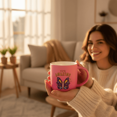 You're Amazing Pink Butterfly Ceramic Mug – 350ml | Motivational Gift Mug - Al Kabayel Discount CentreYou're Amazing Pink Butterfly Ceramic Mug – 350ml | Motivational Gift MugMugsAKDCAl Kabayel Discount Centre