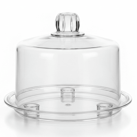 Yuniverse Acrylic Cake Plate with Dome Cover | 20cm Crystal - Clear Cloche - Al Kabayel Discount CentreYuniverse Acrylic Cake Plate with Dome Cover | 20cm Crystal - Clear ClocheServing TraysYUNIVERSEAl Kabayel Discount Centre