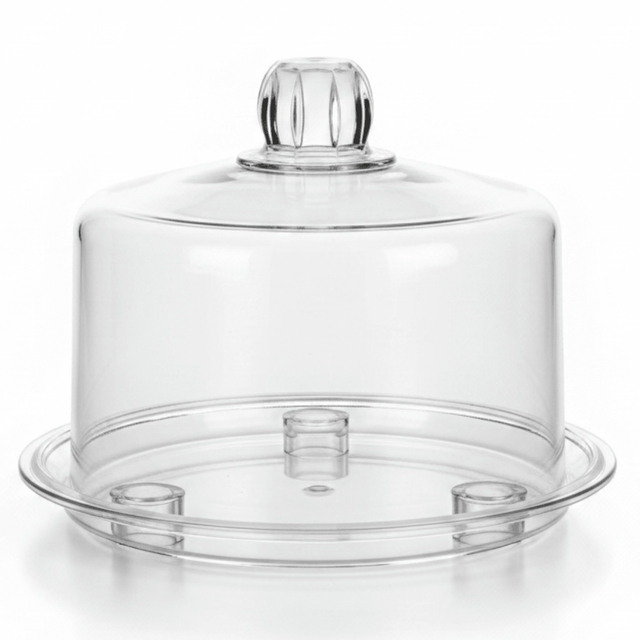 Yuniverse Acrylic Cake Plate with Dome Cover | 20cm Crystal - Clear Cloche - Al Kabayel Discount CentreYuniverse Acrylic Cake Plate with Dome Cover | 20cm Crystal - Clear ClocheServing TraysYUNIVERSEAl Kabayel Discount Centre