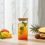 Yuniverse Clear Glass Mug with Straw & Natural Bamboo Lid – 360 ml - Al Kabayel Discount CentreYuniverse Clear Glass Mug with Straw & Natural Bamboo Lid – 360 mlWater BottlesYUNIVERSEAl Kabayel Discount Centre