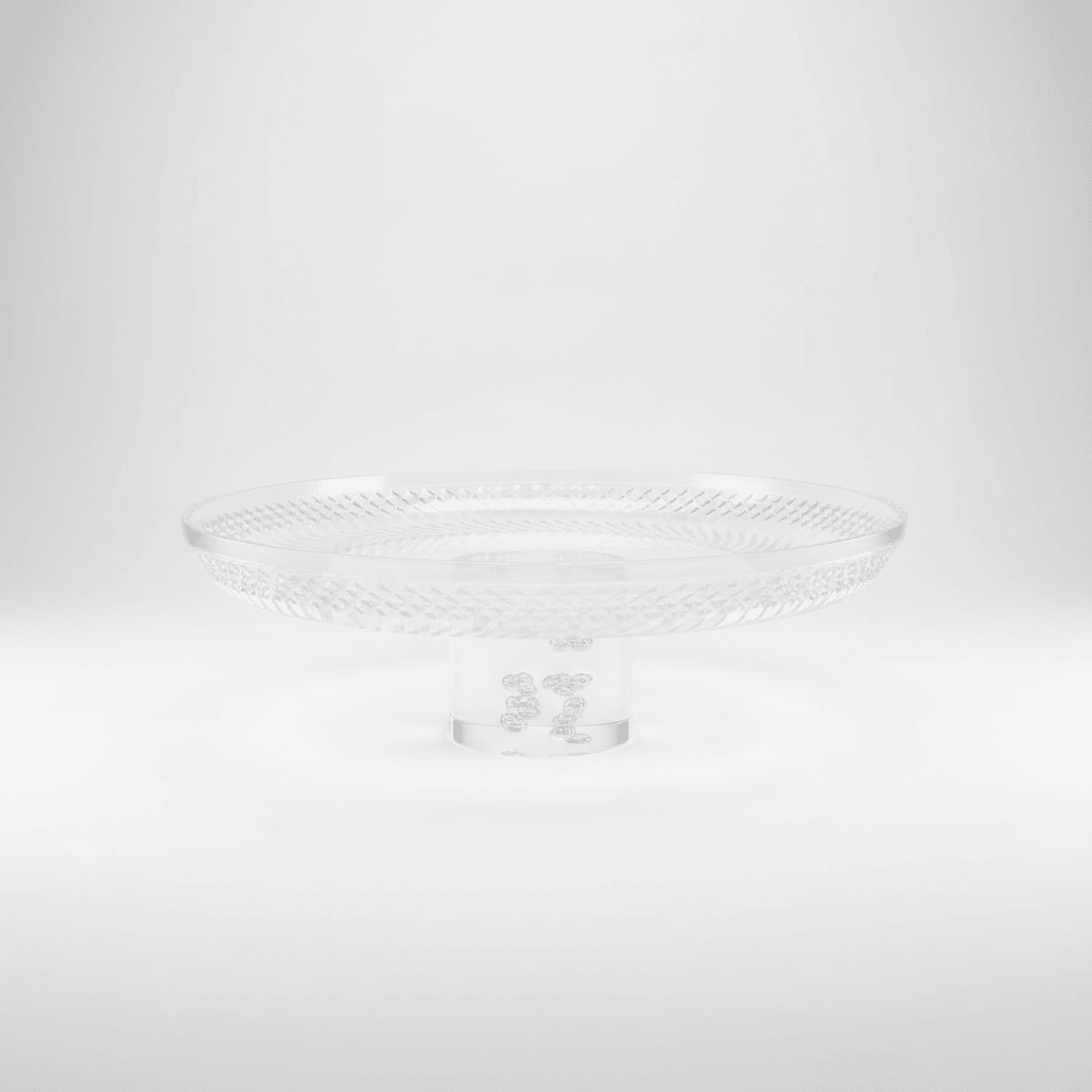 Yuniverse Crystal - Cut Acrylic Footed Fruit Plate | 30 × 9 cm | Elegant Pedestal Serving Stand - Al Kabayel Discount CentreYuniverse Crystal - Cut Acrylic Footed Fruit Plate | 30 × 9 cm | Elegant Pedestal Serving StandServing TraysYUNIVERSEAl Kabayel Discount Centre