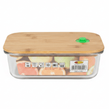 Yuniverse Large Rectangular Glass Storage Container with Bamboo Lid – Elegant and Sustainable – 20 × 14.5 cm - Al Kabayel Discount CentreYuniverse Large Rectangular Glass Storage Container with Bamboo Lid – Elegant and Sustainable – 20 × 14.5 cmFood ContainersYUNIVERSEAl Kabayel Discount Centre