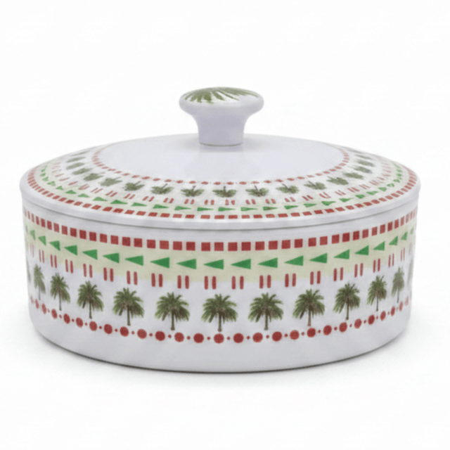 Yuniverse Melamine Round Dates Bowl with Lid | Palm Tree Design | 18×6 cm - Al Kabayel Discount CentreYuniverse Melamine Round Dates Bowl with Lid | Palm Tree Design | 18×6 cmJars & Food SaversYUNIVERSEAl Kabayel Discount Centre