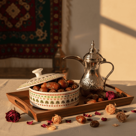 Yuniverse Melamine Round Dates Bowl with Lid | Palm Tree Design | 18×6 cm - Al Kabayel Discount CentreYuniverse Melamine Round Dates Bowl with Lid | Palm Tree Design | 18×6 cmJars & Food SaversYUNIVERSEAl Kabayel Discount Centre