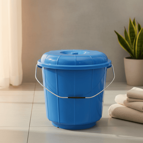 Zain Plastic Bucket with Lid – 13L – Blue – Heavy Duty Water & Storage Bucket for Bathroom & Kitchen - Al Kabayel Discount CentreZain Plastic Bucket with Lid – 13L – Blue – Heavy Duty Water & Storage Bucket for Bathroom & KitchenOrganizers & AccessoriesZAINAl Kabayel Discount Centre
