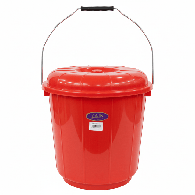 Zain Plastic Bucket with Lid – 20L – Red – Strong Utility Bucket for Cleaning, Storage & Household Use - Al Kabayel Discount CentreZain Plastic Bucket with Lid – 20L – Red – Strong Utility Bucket for Cleaning, Storage & Household UseOrganizers & AccessoriesZAINAl Kabayel Discount Centre