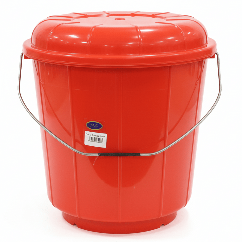 Zain Plastic Bucket with Lid – 22L – Red – High Capacity Plastic Bucket for Home, Bathroom & Utility - Al Kabayel Discount CentreZain Plastic Bucket with Lid – 22L – Red – High Capacity Plastic Bucket for Home, Bathroom & UtilityOrganizers & AccessoriesZAINAl Kabayel Discount Centre