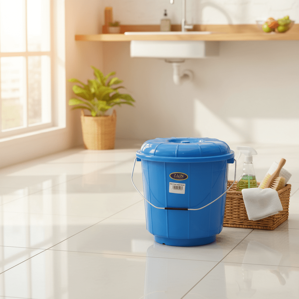 Zain Plastic Bucket with Lid – 7L – Blue – Strong Plastic Bucket for Water Storage & Household Tasks - Al Kabayel Discount CentreZain Plastic Bucket with Lid – 7L – Blue – Strong Plastic Bucket for Water Storage & Household TasksOrganizers & AccessoriesZAINAl Kabayel Discount Centre