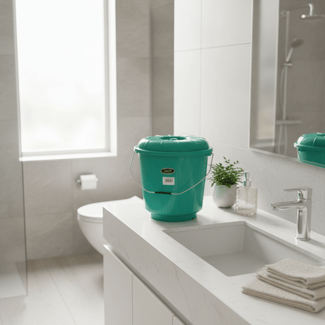 Zain Plastic Bucket with Lid – 7L –Green – Sturdy Utility Bucket for Bathroom, Kitchen & Home Cleaning - Al Kabayel Discount CentreZain Plastic Bucket with Lid – 7L –Green – Sturdy Utility Bucket for Bathroom, Kitchen & Home CleaningOrganizers & AccessoriesZAINAl Kabayel Discount Centre