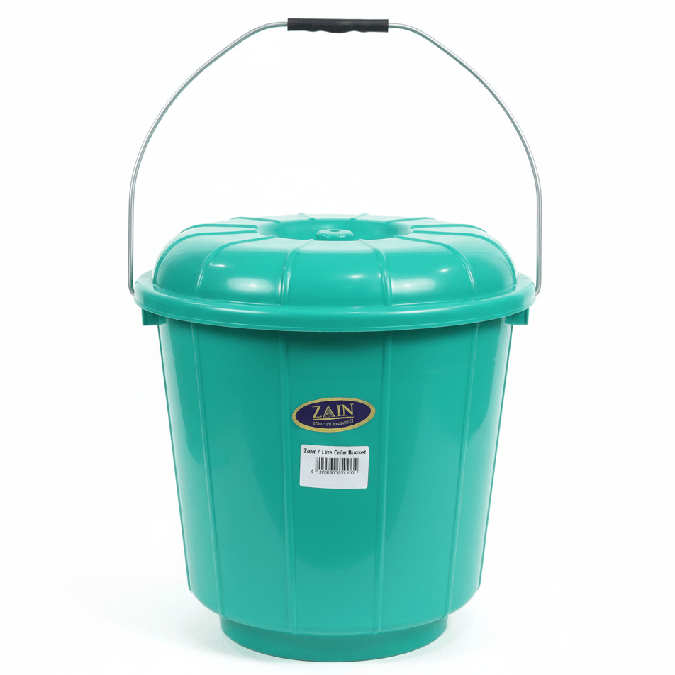 Zain Plastic Bucket with Lid – 7L –Green – Sturdy Utility Bucket for Bathroom, Kitchen & Home Cleaning - Al Kabayel Discount CentreZain Plastic Bucket with Lid – 7L –Green – Sturdy Utility Bucket for Bathroom, Kitchen & Home CleaningOrganizers & AccessoriesZAINAl Kabayel Discount Centre