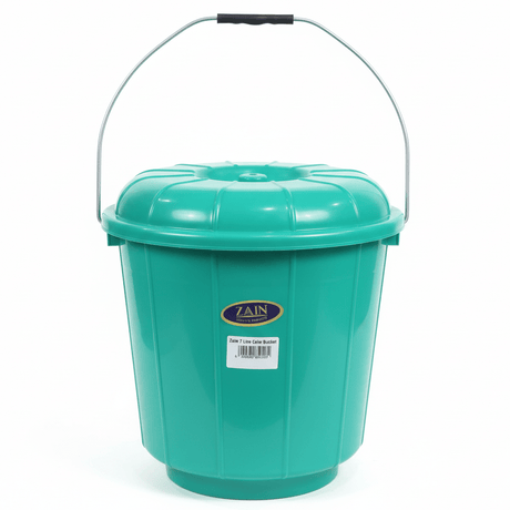 Zain Plastic Bucket with Lid – 7L –Green – Sturdy Utility Bucket for Bathroom, Kitchen & Home Cleaning - Al Kabayel Discount CentreZain Plastic Bucket with Lid – 7L –Green – Sturdy Utility Bucket for Bathroom, Kitchen & Home CleaningOrganizers & AccessoriesZAINAl Kabayel Discount Centre