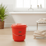 Zain Plastic Bucket with Lid – 7L – Red – Durable Household Bucket for Water Storage & Daily Use - Al Kabayel Discount CentreZain Plastic Bucket with Lid – 7L – Red – Durable Household Bucket for Water Storage & Daily UseOrganizers & AccessoriesZAINAl Kabayel Discount Centre