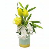 ZEEM Artificial Flower Arrangement Yellow Tulip & White Orchid | Sage Green Vase | 30cm - Al Kabayel Discount CentreZEEM Artificial Flower Arrangement Yellow Tulip & White Orchid | Sage Green Vase | 30cmArtificial FloraZEEMAl Kabayel Discount Centre
