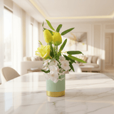 ZEEM Artificial Flower Arrangement Yellow Tulip & White Orchid | Sage Green Vase | 30cm - Al Kabayel Discount CentreZEEM Artificial Flower Arrangement Yellow Tulip & White Orchid | Sage Green Vase | 30cmArtificial FloraZEEMAl Kabayel Discount Centre