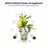ZEEM Artificial Flower Arrangement Yellow Tulip & White Orchid | Sage Green Vase | 30cm - Al Kabayel Discount CentreZEEM Artificial Flower Arrangement Yellow Tulip & White Orchid | Sage Green Vase | 30cmArtificial FloraZEEMAl Kabayel Discount Centre