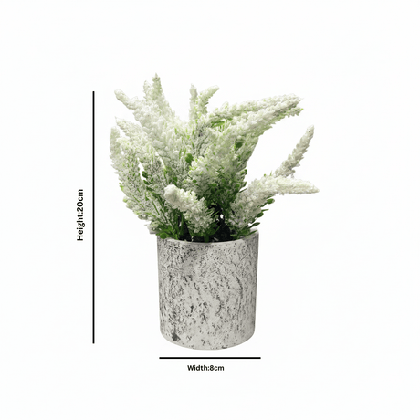 Zeem Artificial Flower Plant with White Chalk Pot - 20×8 cm - White / Yellow / Purple / Burgundy - Al Kabayel Discount CentreZeem Artificial Flower Plant with White Chalk Pot - 20×8 cm - White / Yellow / Purple / BurgundyArtificial FloraZEEMAl Kabayel Discount Centre