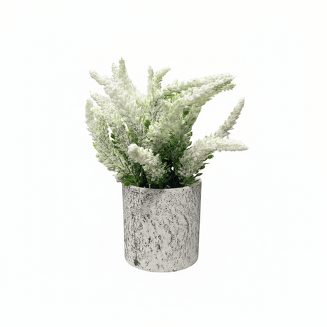 Zeem Artificial Flower Plant with White Chalk Pot - 20×8 cm - White / Yellow / Purple / Burgundy - Al Kabayel Discount CentreZeem Artificial Flower Plant with White Chalk Pot - 20×8 cm - White / Yellow / Purple / BurgundyArtificial FloraZEEMAl Kabayel Discount Centre