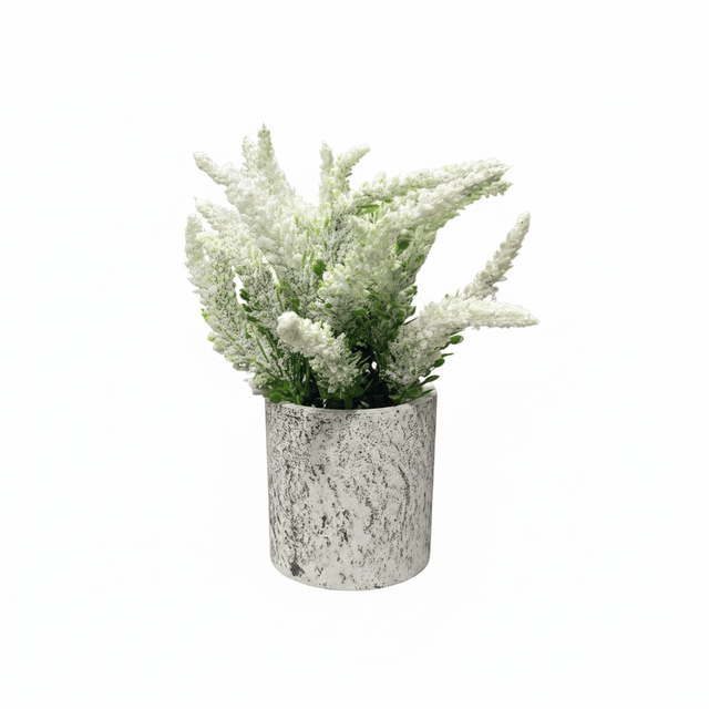 Zeem Artificial Flower Plant with White Chalk Pot - 20×8 cm - White / Yellow / Purple / Burgundy - Al Kabayel Discount CentreZeem Artificial Flower Plant with White Chalk Pot - 20×8 cm - White / Yellow / Purple / BurgundyArtificial FloraZEEMAl Kabayel Discount Centre
