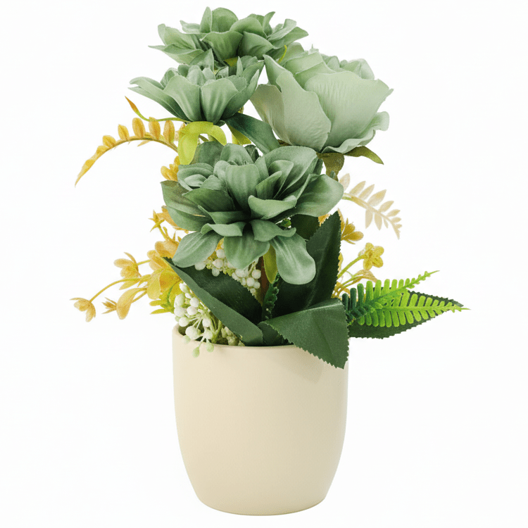 Zeem Artificial Green Flower Plant with Brown Paper Pot – 28 × 9 cm Natural Look Indoor Decoration - Al Kabayel Discount CentreZeem Artificial Green Flower Plant with Brown Paper Pot – 28 × 9 cm Natural Look Indoor DecorationArtificial FloraZEEMAl Kabayel Discount Centre