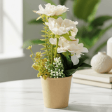 Zeem Artificial White Floral Plant with Brown Paper Pot – 28 × 9 cm Minimalist Indoor Decorative Accent - Al Kabayel Discount CentreZeem Artificial White Floral Plant with Brown Paper Pot – 28 × 9 cm Minimalist Indoor Decorative AccentArtificial FloraZEEMAl Kabayel Discount Centre