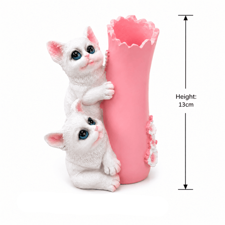 Zeem Blush Pink & White Twin White Kittens Polyresin Pen & Stationery Holder - 13cm - Al Kabayel Discount CentreZeem Blush Pink & White Twin White Kittens Polyresin Pen & Stationery Holder - 13cmDesk Accessories & OrganizersZEEMAl Kabayel Discount Centre