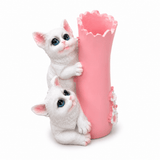 Zeem Blush Pink & White Twin White Kittens Polyresin Pen & Stationery Holder - 13cm - Al Kabayel Discount CentreZeem Blush Pink & White Twin White Kittens Polyresin Pen & Stationery Holder - 13cmDesk Accessories & OrganizersZEEMAl Kabayel Discount Centre