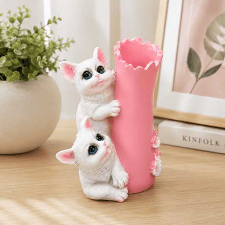 Zeem Blush Pink & White Twin White Kittens Polyresin Pen & Stationery Holder - 13cm - Al Kabayel Discount CentreZeem Blush Pink & White Twin White Kittens Polyresin Pen & Stationery Holder - 13cmDesk Accessories & OrganizersZEEMAl Kabayel Discount Centre