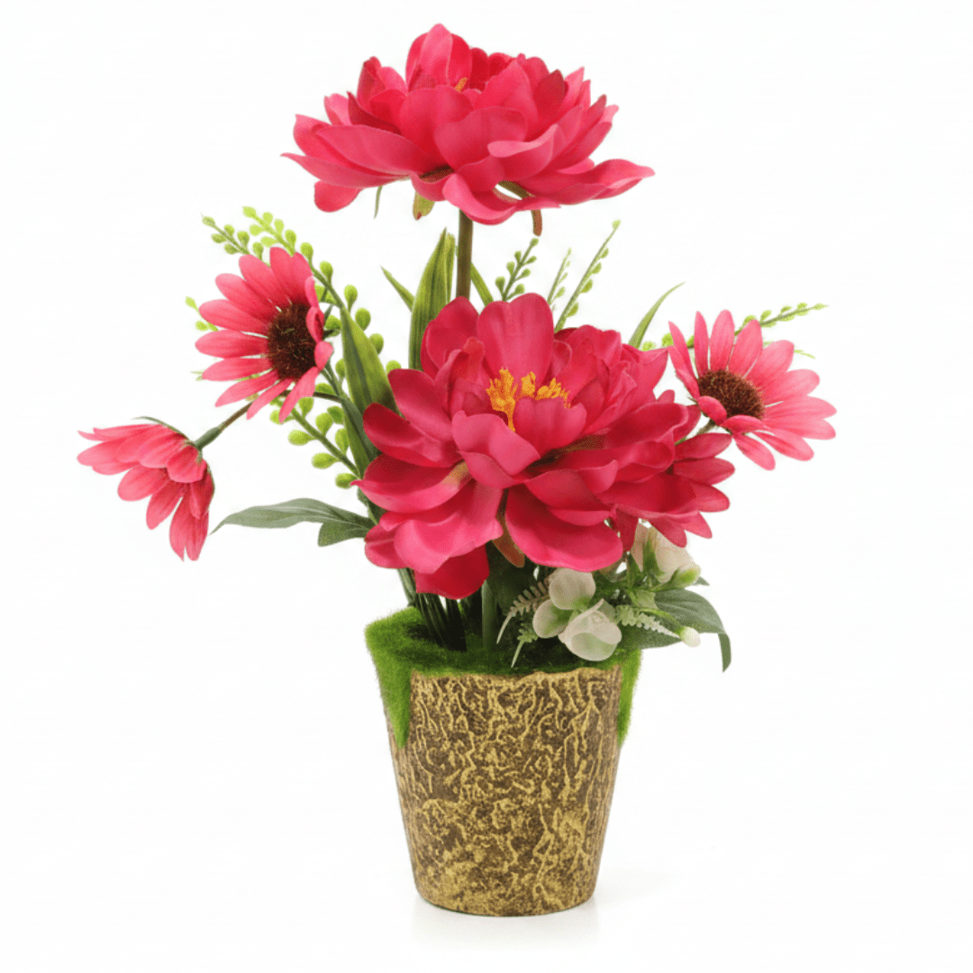 Zeem Red Artificial Flower Plant | Elegant Chalk Pot | 30cm | Premium Silk Blooms - Al Kabayel Discount CentreZeem Red Artificial Flower Plant | Elegant Chalk Pot | 30cm | Premium Silk BloomsArtificial FloraZEEMAl Kabayel Discount Centre